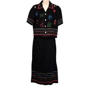 🔵BOGO FREE🔵 Lindsey Scott Sport Embroidered Skirt and Top Sz M